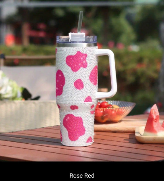 40 Oz Tumbler With Handle Studded Tumbler With Lid and Straw