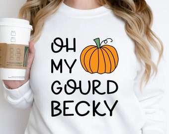 Maglietta Oh My Gourd Becky / Maglietta autunnale carina / Magliette di Halloween / Magliette autunnali / Stampa leopardata / Magliette carine per l'autunno