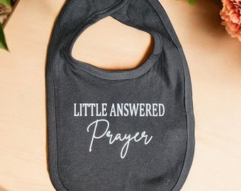 Little Answered Prayer Baby Bib / Baby Announcement Photo Prop / Personalized Baby Announcement Bib / Cute Baby Gifts / Baby Bib Gift