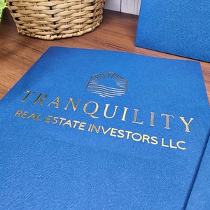 Folders Lettering Branded Foil Presentation Folders With Card Holder / Real Estate Pocket ...