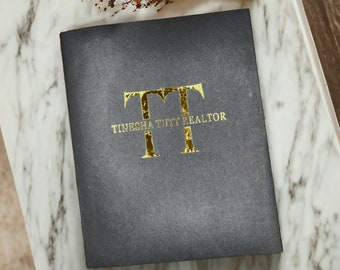 Branded Foil Presentation Folders with Card Holder / Real Estate Pocket Folder / Bulk Branded Presentation Folders / Logo Folders