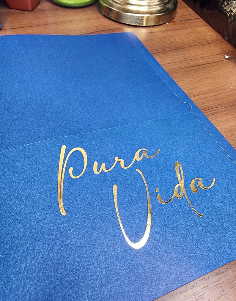 Pending Folder Lettering Branded Foil Presentation Folders With Card Holder / Real Estate Pocket ...