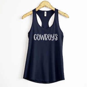 Cowboys Shirt / Cowboys Glitter Top / Cowboys Gameday Tank / Dallas Bling Shirt / Cowboys Glitter Tee