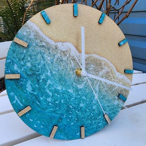 Beach Clock / Beach Art Clock / Custom Clocks / Wall Clock / Beachy Clock / Beach House Decor / Beach Gifts Clock