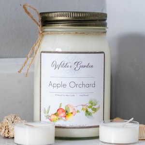 Apple Orchard | 16oz Mason Jar Candle | Fresh Apple Harvest Scented | Wilde's Garden
