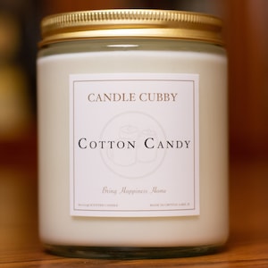 Cotton Candy | 8oz Jar Candle | Cotton Candy Scented | Candle Cubby Brand
