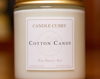 Cotton Candy | 8oz Jar Candle | Cotton Candy Scented | Candle Cubby Brand