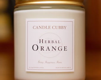 Herbal Orange | 8oz Jar Candle | Herbal Orange Scented | Candle Cubby Brand