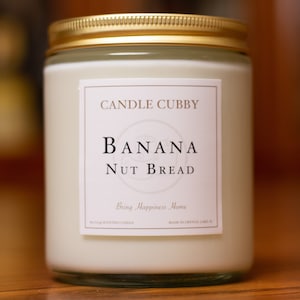 Banana Nut Bread | 8oz Jar Candle | Banana Bread Scented | Candle Cubby Brand