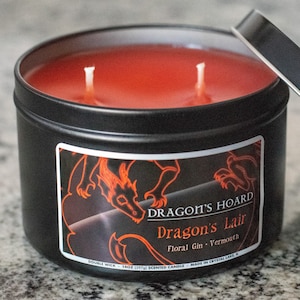 Dragon&#39;s Lair | 14oz Candle | Floral Gin and Vermouth Scented | Dragon&#39;s Hoard