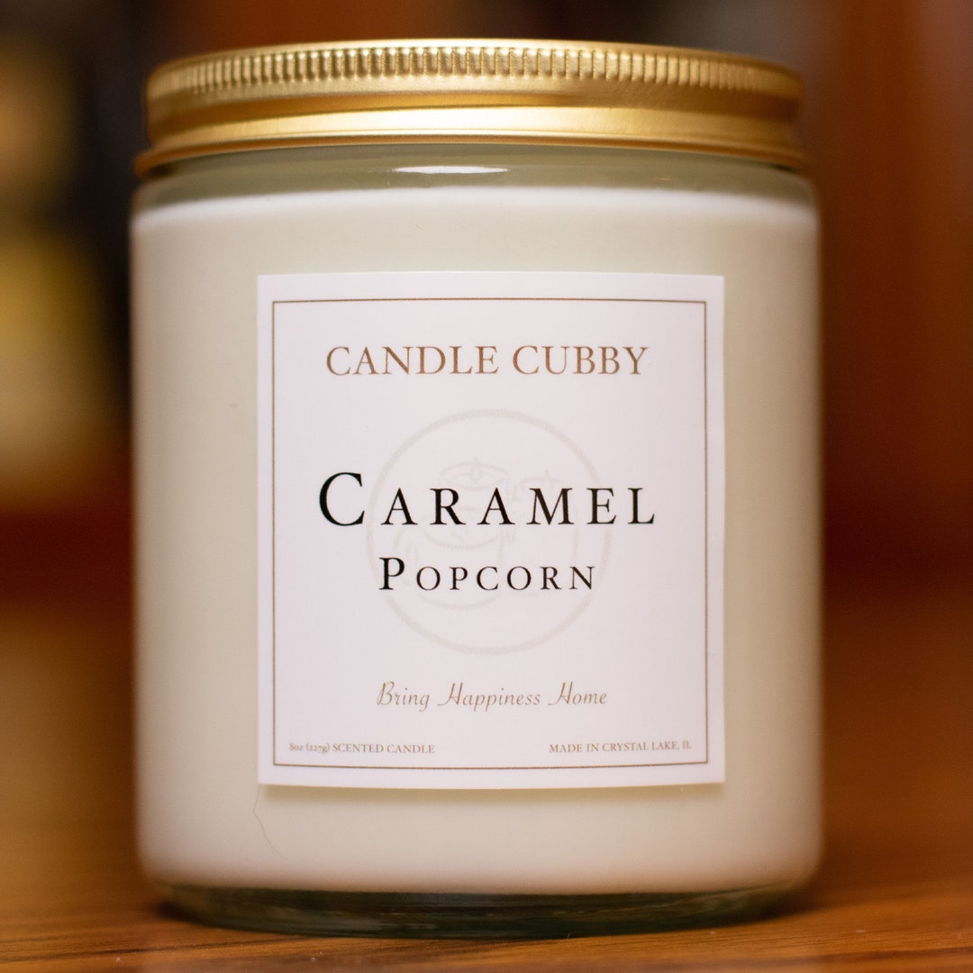 Popcorn Candle Caramel Popcorn Scented Candle | 8oz Jar - Etsy