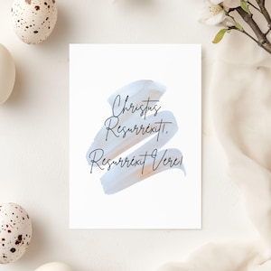 Christus Resurrexit! Resurrexit Vere! Cartão de Páscoa Ele Ressuscitou Cartão de Saudação Cartão de Páscoa Cristão para Imprimir Cartão de Páscoa Latino
