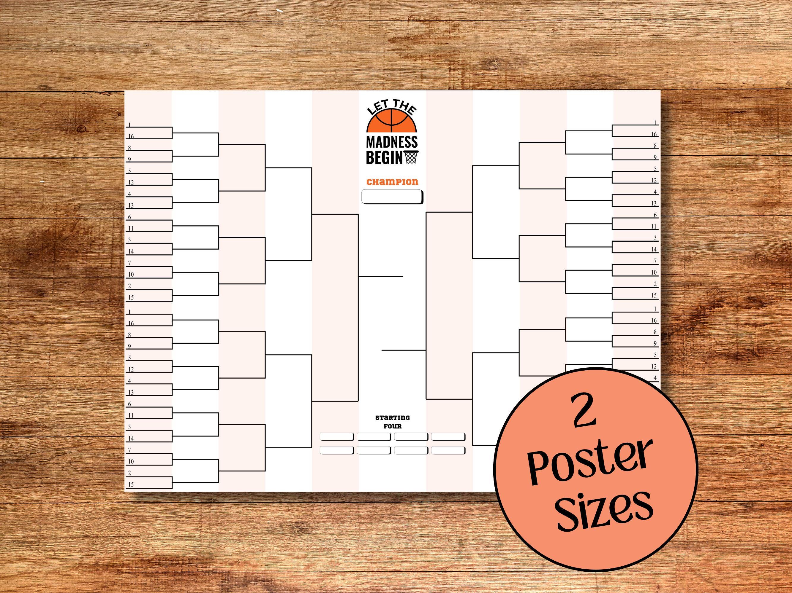 Basketball Madness Bracket Tournament Poster (digital Download) - Etsy