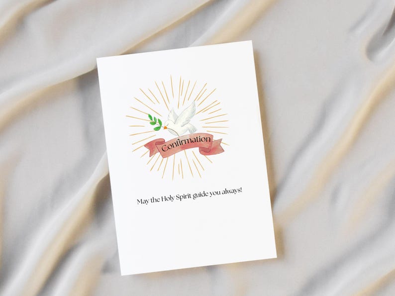 Catholic Confirmation Card Printable Sacrament Greeting Card Christian ...