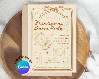 Friendsgiving Einladung Editierbare Friendsgiving Einladen Thanksgiving Friends Dinner Party Friendsgiving Dinner Friendsgiving Digital Invite