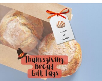 Thanksgiving Bread Geschenkanhänger Sauerteig Geschenkanhänger zum Ausdrucken