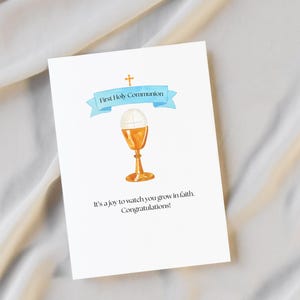 First Communion Card Boy First Communion Printable First Communion Congratulations Catholic Religious Card