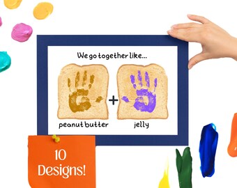 Handprint Art Printable Bundle Toddler Fingerpaint Handprint Craft Baby Handprint Gift