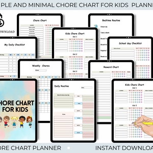 Chore Chart for Multiple Kids Daily Checklist Canva - Etsy