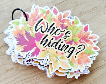 Who’s Hiding? Autumn Printable Game for Kids – Fall Animals Matching Activity – Educational Toddler Game – Preschool Busy Book Pages PDF