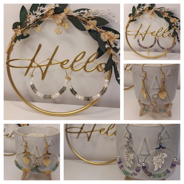 boucles d'oreilles perles heishi