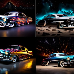 Cartoon Hot Rod Clipart: Bleischlitten PNG-Bilder (digitaler Download)