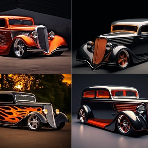 1930er Jahre Ford Tudor Hot Rod-Bilder: 300 DPI PNG (herunterladbar)