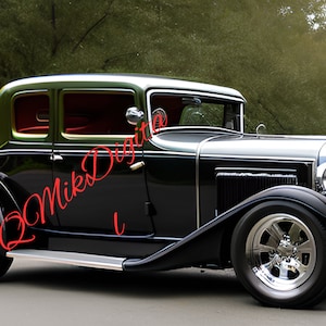 1930er Jahre Stil Hot Rod Bild: Vollfarbe (PNG Digital Download)