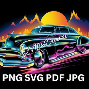 1950s Hot Rod Car Image: Custom Automotive Art (Digital Download)