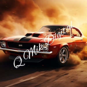 Rotes Muskel-Car: Dirt Track Racing Bild (SVG, PNG)