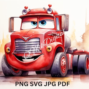 2 Hot Rod Style Cartoon Semi Trailers. Downloadable Image. Any Use Personal or commercial. PNG, SVG, PDf & JPG. 4000px 300dpi