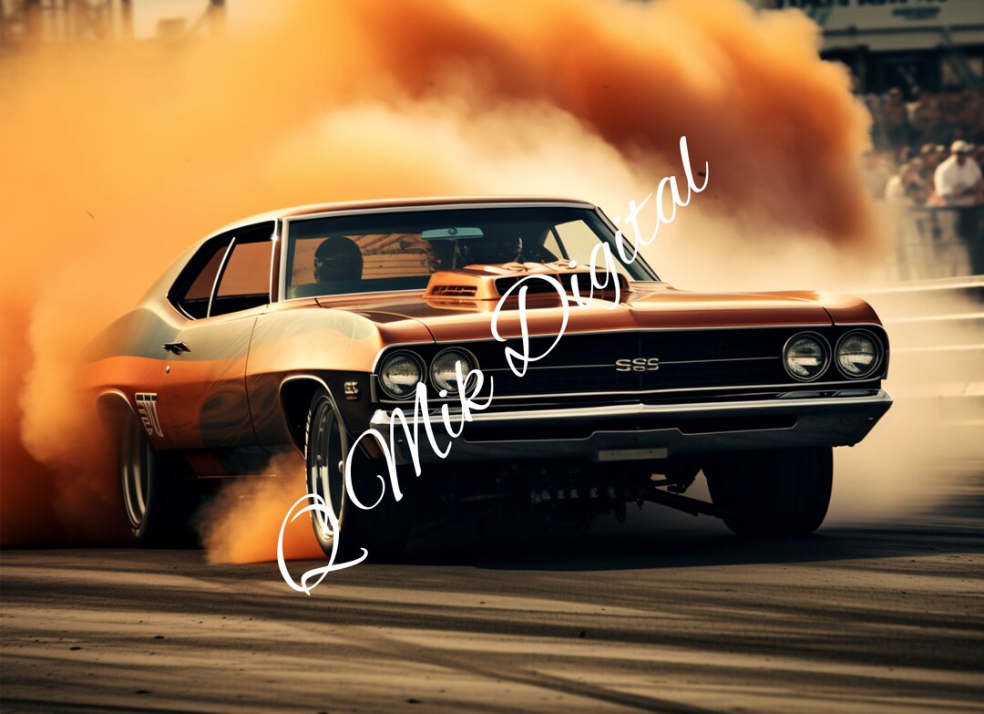 Muscle Car Drag Racing. Downloadable Image. SVG and PNG. PLR for ...