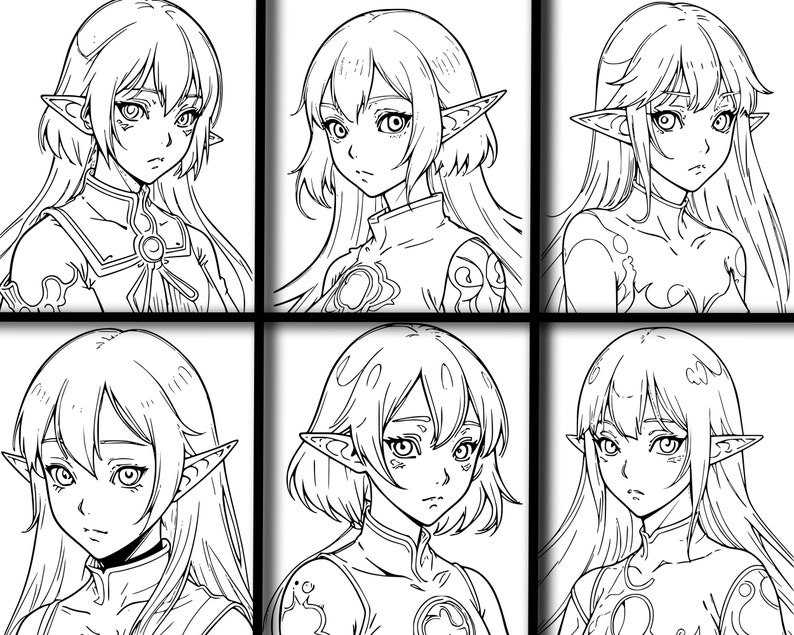 60 Beautiful Elf Queens Coloring Pages for Adults, Printable Magical