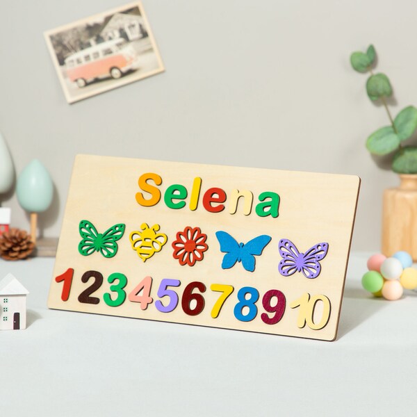 Personalized Wooden Name Puzzle for Kids | Custom Wood Pegged Educational Toy