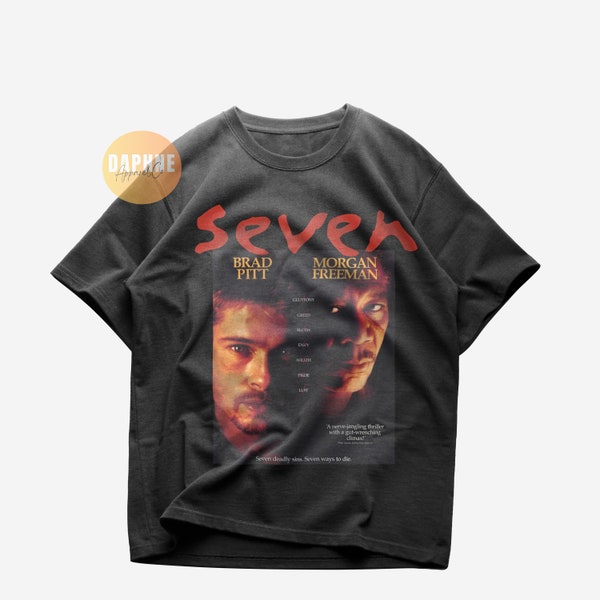 T-shirt sept | T-shirt Se7en | Brad Pitt | t-shirt vintage | T-shirt du parc jurassique | Chemise de film épique | T-shirt unisexe de qualité supérieure | Cadeau | Anniversaire