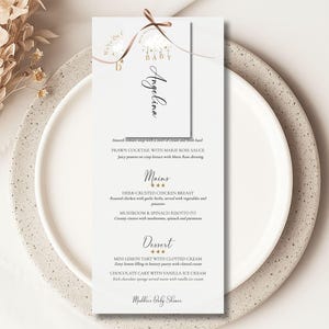 Cloud Nine Baby Shower Menu & Name Tag Template: Editable, Instant Download