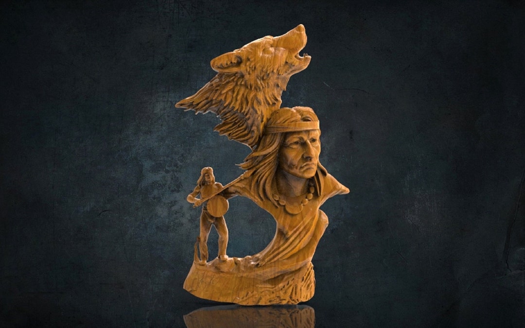 Native American Man 3D Stl Model, Indian Girl for CNC Router Engraver ...