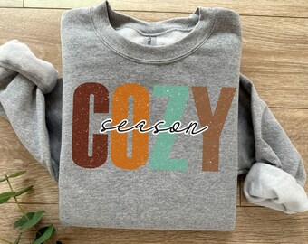 Cozy Season Sweatshirt, Christmas Sweatshirt, Halloween Shirt, Retro Sweatshirt, Cozy Vibes, Fall Shirt, Winter Shirt, Merry Christmas