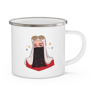 Muslimah Abstract Women Enamel Camping Mug