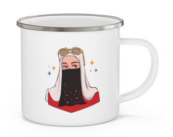 Muslimah Abstract Women Enamel Camping Mug