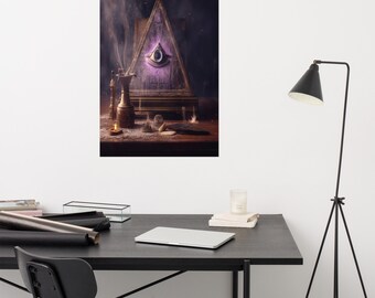 All seeing eye poster. 24x36, AI art