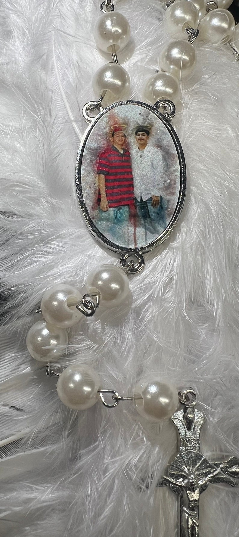 Memorial rosary, Memorial Gift, Personalized rosary with picture, Rosario personalizado con foto, Personalized Keepsake Custom rosary zdjęcie 10