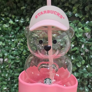 Adaptateur porte-gobelet Starbucks Bearista | Insert porte-gobelet voiture | Double dégradé rose et corail | Impression 3D | Porte-gobelet uniquement