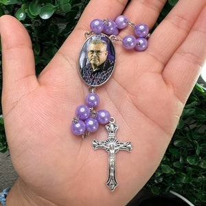 Memorial rosary, Memorial Gift, Personalized rosary with picture, Rosario personalizado con foto, Personalized Keepsake Custom rosary zdjęcie 2