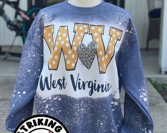 West Virginia polka dot Pullover Geschenk für sie / fast zu Hause gebleicht