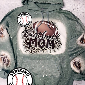 Football mom bleached hoodie/football mom sweatshirt