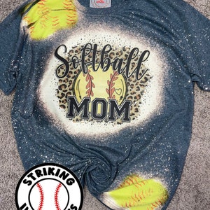 Softball mom bleached tshirt