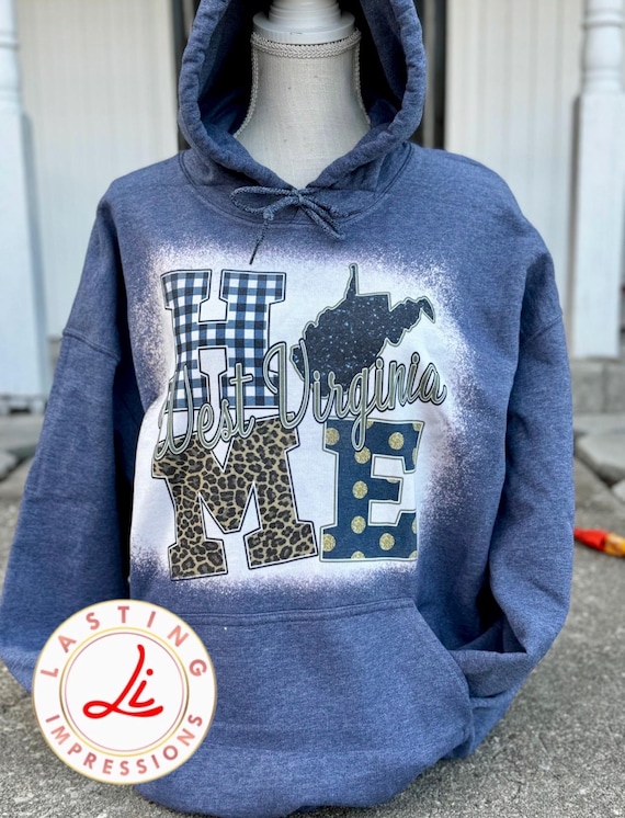 West Virginia Home Pullover Sweater/hoodie/ Bleached Sweatshirt