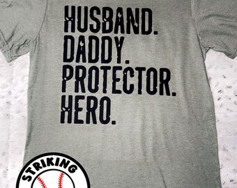Marido papá protector héroe papá camisa
