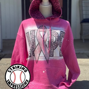 Breast cancer awareness hoodie/ bleached hoodie/ flag/ fighter/ survivor/ hope